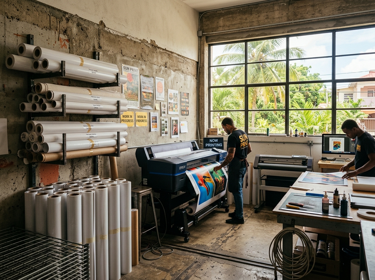 Atelier de L'imprimerie, rouleaux de vinyle